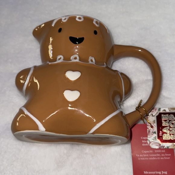 Bake Shop Holiday Gingerbread Man Christmas Measuring jug/ Cup Frosted Hearts - Picture 2 of 8
